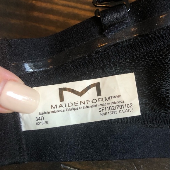 Maidenform Black Lace Bra Women’s 34D Push Up Padding Comfort Basic Convertible - Picture 5 of 5